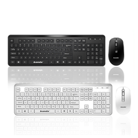 Clavier et souris sans fil 2,4 G silencieux, ultra-fin, étanche, clavier et souris de taille standard pour ordinateur portable, ordinateur de bureau, PC