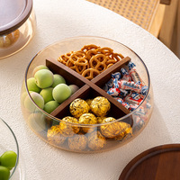 Plateau à fruits en verre hermétique et boîte à fruits secs et noix, rangement de collations pour table basse, modèle pour salon domestique