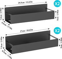 Étagère à épices magnétique noire pour l'organisation de la cuisine, rangement multifonctionnel pour réfrigérateur, four à micro-ondes, étagère de rangement