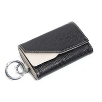 Nouvel étui à clés en cuir véritable 2027 avec double fermeture éclair, en cuir de vachette pleine fleur, organisateur portable unisexe avec clip ceinture pour clés