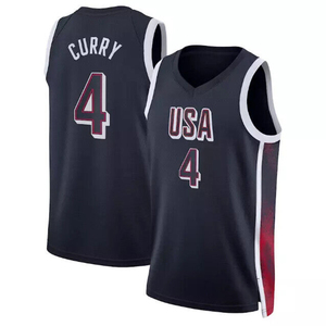 Tim pertemuan olahraga 2024 pria, Jersey basket AS dijahit Anthony Edward James Curry Jayson Tatum - Product Image 2