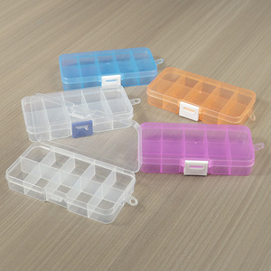 Small 10 Compartment Transparent <b>Plastic</b> Storage <b>Box</b> With Detachable Dividers For Jewelry Organizers Desktop Use PP Material - Product Image 3