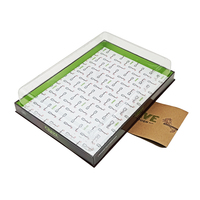 Boîte à gâteau transparente et étanche personnalisable avec base rigide en matériaux recyclés, emballage alimentaire de qualité supérieure compatible sushi