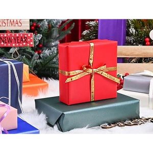Yarcony Shimmer Red Wrapping Paper Roll 30 Inches X 33 Feet Solid Color Pearly Lustre Gift <b>Wrap</b> Birthday Packaging - Product Image 3