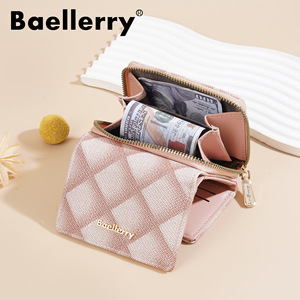 กระเป๋าสตางค์ผู้หญิงแบบสามพับลายสก็อต ยี่ห้อ Baellerry พร้อมช่องใส่เหรียญแบบมีซิป สำหรับใช้ในชีวิตประจำวัน - Product Image 3