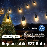 Lampes de jardin solaires étanches pour l'extérieur, guirlandes lumineuses pour jardin, terrasse, balcon, camping, fête, décoration rétro, lampes féériques