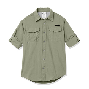 เสื้อเชิ้ต OEM ผ้าริปสต็อป ป้องกันแสงแดด UPF 50+ เสื้อเชิ้ตคาร์โก้หลายกระเป๋า ทรงทหาร ไซส์ใหญ่ ระบายอากาศได้ดี ขายส่ง เสื้อผ้ากลางแจ้ง เสื้อทำงาน - Product Image 2