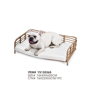 Cama elevada para mascotas, sofá de mimbre de ratán para perros, cama transpirable y refrescante para cachorros, para interiores y exteriores, ideal para el verano, venta al por mayor. - Product Image 1
