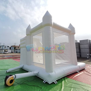 Grand pull de fête pour enfants Castillo gonflable blanc château gonflable avec toboggan et fosse à balles - Product Image 5