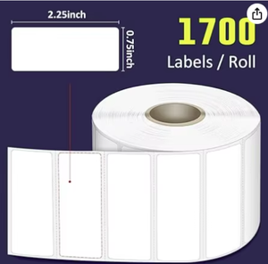 2.25x0.75 Inch BPA Free Thermal <b>Labels</b> 1700PCS Per Roll with Easy Tear Line for Shipping - Product Image 1