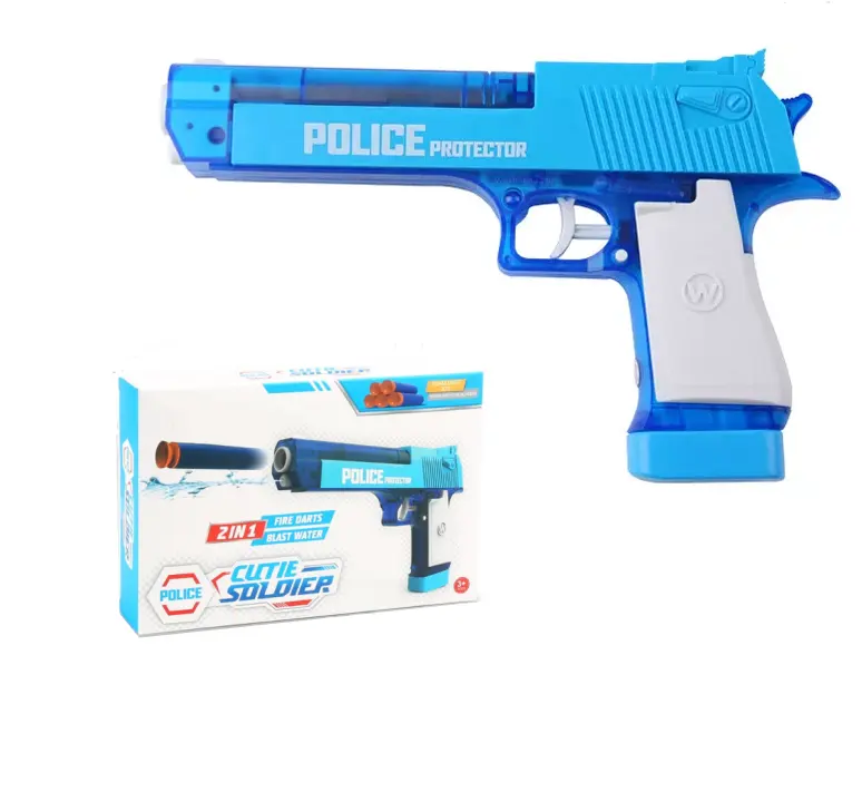 Wholesale Plastic 2 In 1 EVA Police Foam Dart And Bast Water Gun Mode Soft Shooting Toy Gun