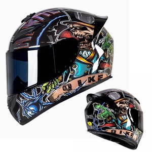 Casque de moto intégral avec visière à motifs graphiques originaux, doublure respirante, casque de protection pour moto pour adulte - Product Image 5