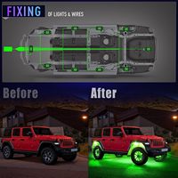 Kit d'éclairage LED RGB IP68 pour roches, conception anti-vibration pour camions, UTV, éclairage extérieur tout-terrain, télécommande, freinage rouge intégral