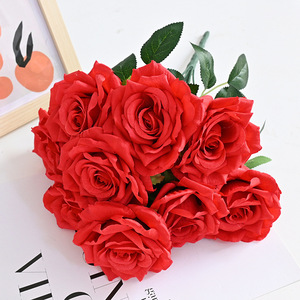 <span class=keywords><strong>Arbustos</strong></span> <span class=keywords><strong>de</strong></span> rosas <span class=keywords><strong>de</strong></span> seda <span class=keywords><strong>de</strong></span> 9 cabezas <span class=keywords><strong>de</strong></span> alta calidad para decoración <span class=keywords><strong>de</strong></span> bodas Flores rosas artificiales - Product Image 5