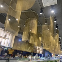 Cortina de Malla Metálica de Aluminio, Decorativa, de Alambre en Espiral, para Techos y Biombos Interiores
