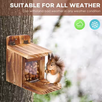Accessoire de décoration de maison d'alimentation d'écureuil en bois
