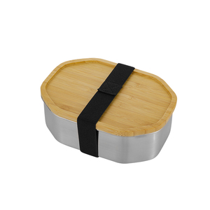 2020 New Bamboo Bento Lunch Box Eco Kids Stainless Steel Lunch Box Bamboo Lid For Freshness Preservation
