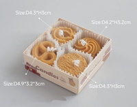 LE201 Ensemble de 4 bougies parfumées créatives en forme de biscuits, bougies artisanales, cadeau de Noël pour femme, ensemble cadeau de mariage