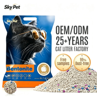 Pabrik Grosir Pasir Kucing Bentonit Sodium Alami Rendah Debu, Cepat Menggumpal, Pengontrol Bau, Pasir Kucing OEM ODM Tersedia