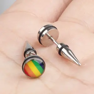 2022 Fashion Stainless Steel Earrings Gay Rainbow Earrings Lesbian LGBTS Stud Earrings for Women an Men
