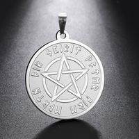 Pendentif Pentagramme Vintage Myshape avec Cercle de Runes, Amulette Nordique en Acier Inoxydable, Breloques pour la Fabrication de Bijoux