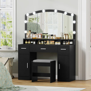 Thiết kế đơn giản kính bàn trang điểm trang điểm gương Vanity bảng thiết lập giường mặc quần áo trang điểm Vanity bảng - Product Image 6