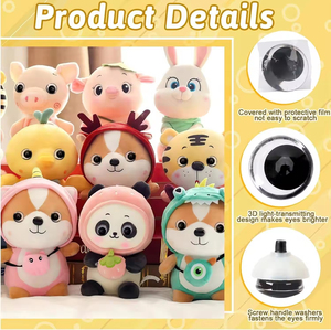 12/14/16/18/20/25/30/35毫米工艺品DIY塑料水晶安全闪光中心瞳孔眼睛钩针眼睛 - Product Image 4