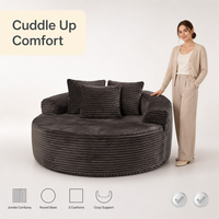 Fauteuil Rond Jumbo avec Coussins, Fauteuil de Lecture Confortable, Mobilier Moderne pour Salon, Vente en Gros