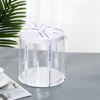 Boîte cadeau en plastique transparent en gros, boîte à gâteau transparente pour anniversaire, mariage, présentation de desserts, emballage, conteneur de stockage alimentaire