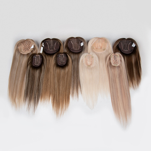Top Sales New Design Custom Silk Top Thin Skin Injected PU Poly Coating Base Clip System Real Human Hair Topper Pieces for White - Product Image 5