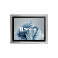 Panel PC Industrial de 19 Pulgadas con Pantalla Táctil Capacitiva IP65, Superficie Plana con Esquinas Redondeadas, Sin Ventilador, de Acero Inoxidable con M12