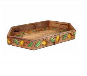 ถาดเสิร์ฟไม้เกรดพรีเมี่ยมพร้อมเคลือบลายตัวอักษรอาหรับทนทานถาดช็อกโกแลตไม้มะม่วง - Product Image 4