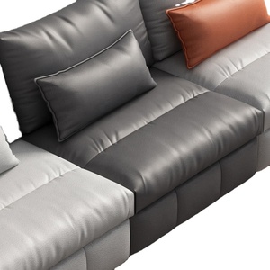 Juego de Sofás Seccionales Modernos de Tela, <span class=keywords><strong>Sofá</strong></span> Esquinero Económico, Muebles para Sala de Estar con Reposapiés - Product Image 4