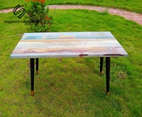 Meuble de table en bois de couleur marbre, meuble de restauration rapide moderne de haute qualité
