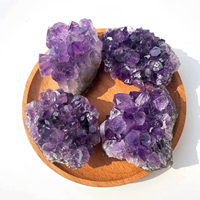 Cristaux de quartz améthyste naturels de haute qualité, en grappe, pour la lithothérapie (Reiki)