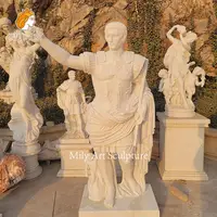 Custom Hand Gesneden Marmeren Keizer Augustus Standbeeld Octavian Caesar Sculptuur