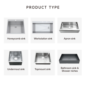 Lavello da Cucina Rettangolare OEM ODM in Acciaio Inox 304 Fatto a Mano, Stile Rustico, da Incasso, Superficie Spazzolata, con Cascata Intelligente - Product Image 6