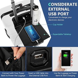 Multifunctional Carry on Travel <strong>Suitcase</strong> 20inch Luggage with TSA Lock, Front Pocket, <strong>Foldable</strong> Tabletop, External USB Charger - Product Image 5
