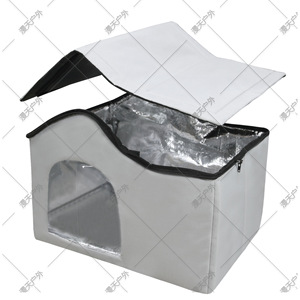 Casa de hielo para mascotas, para refrescar a los gatos, rectangular, gris, tamaño pequeño, para uso en exteriores - Product Image 1