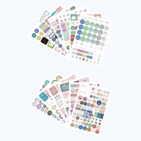 Autocollants pour journal réutilisables au design original RTS, autocollants kawaii pour journal hebdomadaire et mensuel, livre d'autocollants pour planificateur, feuilles d'autocollants pour scrapbooking