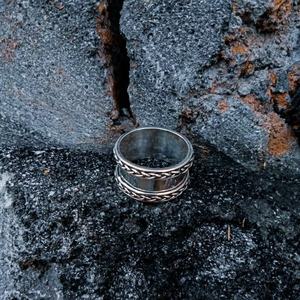 Anillo de banda ancha Unisex R19013 con diseño de cuerda Bali Chapado en plata esterlina boda compromiso aniversario fiesta joyería regalo - Product Image 2