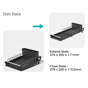 En gros Égouttoir à vaisselle DS2110 avec égouttoir intégré et étagères extensibles pour comptoir de cuisine, support pour ustensiles et séchage - Product Image 2