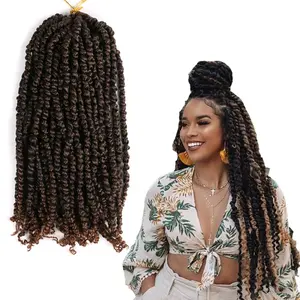 18inch 80grams 4 colors new fashion freetress Hair Crochet Braid synthetic pre twisted passion twist crochet hair for women