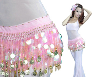 Pañuelo de cadera para danza del vientre con 128 monedas doradas, falda de lentejuelas con borlas para <span class=keywords><strong>mujer</strong></span>, <span class=keywords><strong>disfraz</strong></span> gitano de danza del vientre - Product Image 6
