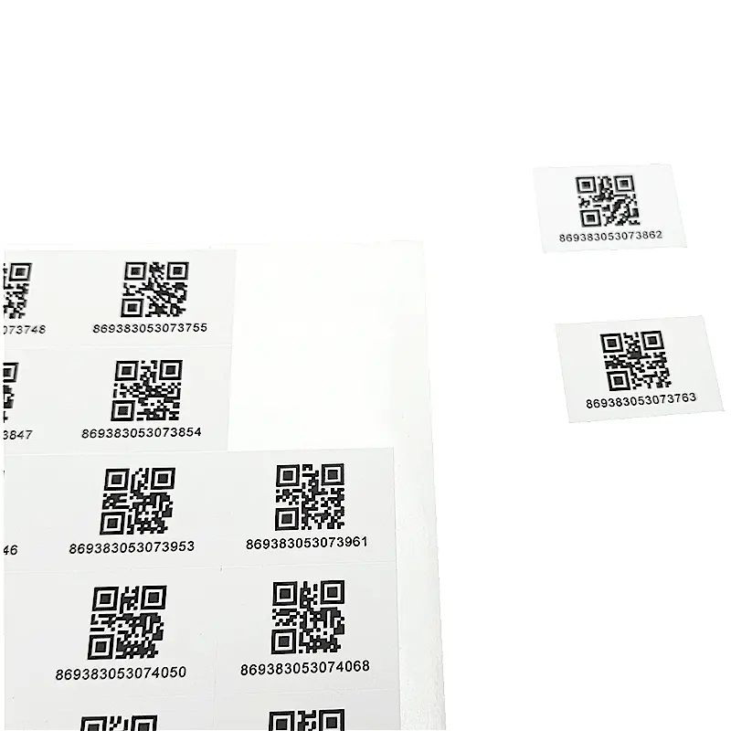 ฉลากกระดาษไวนิล PVC,ฉลากสติกเกอร์บาร์โค้ด QR มีกาวในตัวสั่งได้ตามต้องการ