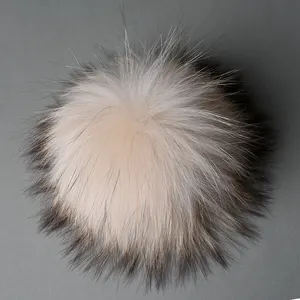 Fur Ball Kazufur Ready To Ship Wholesale Real Fur Ball Accessories 15cm Fur Pom Poms For Hats
