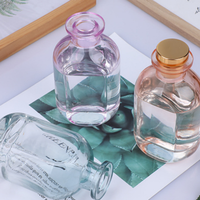 Bouteille de diffusion d'aromathérapie flûte roseau de luxe plate de 150m bouteille vide en verre personnalisée