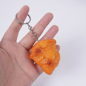 Nuggets de poulet d'Orléans simulés, porte-clés en forme de fesse de poulet rôti, jouet farfelu, aliment simulé, breloque de sac en forme de viande - Product Image 4