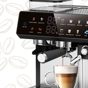Cafetera Espresso Semiautomática de Estilo Europeo con Pantalla Grande, Molinillo Eléctrico, Sistema de Preparación para Hogar y Autocaravana - Product Image 5