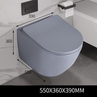 HONGDEC WC suspendu moderne monobloc avec réservoir encastré et siphon en P, système de toilette mural en céramique